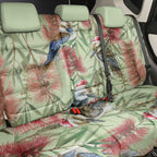 Australia Christmas Back Car Seat Cover Kookaburra Santa on Callistemon - Pastel