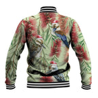 Australia Christmas Baseball Jacket Kookaburra Santa on Callistemon - Pastel