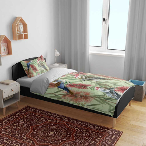 Australia Christmas Bedding Set Kookaburra Santa on Callistemon - Pastel