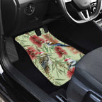 Australia Christmas Car Mats Kookaburra Santa on Callistemon - Pastel