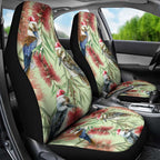 Australia Christmas Car Seat Cover Kookaburra Santa on Callistemon - Pastel