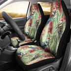 Australia Christmas Car Seat Cover Kookaburra Santa on Callistemon - Pastel