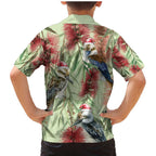 Australia Christmas Family Matching Mermaid Dress and Hawaiian Shirt Kookaburra Santa on Callistemon - Pastel