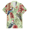 Australia Christmas Family Matching Mermaid Dress and Hawaiian Shirt Kookaburra Santa on Callistemon - Pastel