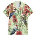 Australia Christmas Family Matching Summer Maxi Dress and Hawaiian Shirt Kookaburra Santa on Callistemon - Pastel