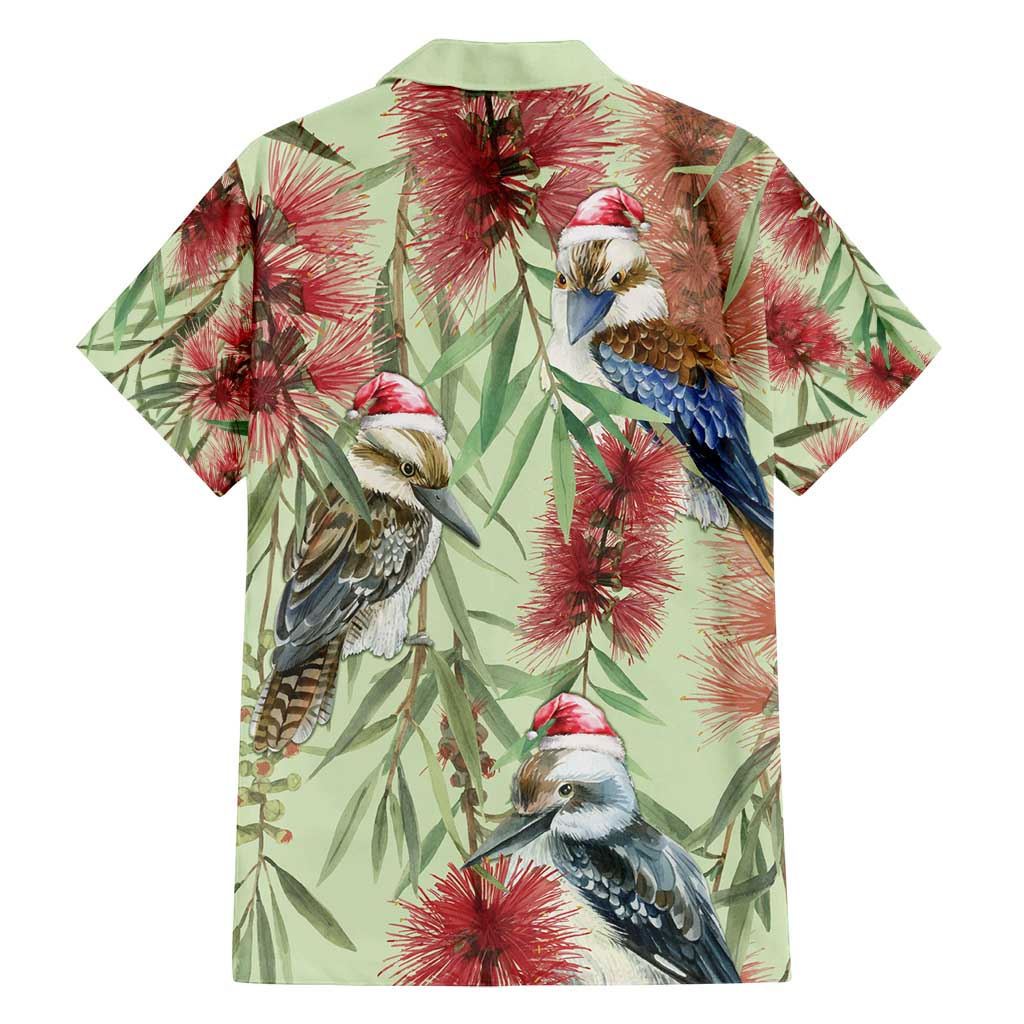 Australia Christmas Family Matching Summer Maxi Dress and Hawaiian Shirt Kookaburra Santa on Callistemon - Pastel