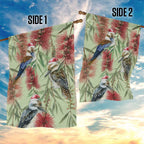 Australia Christmas Garden Flag Kookaburra Santa on Callistemon - Pastel