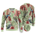 Australia Christmas Ugly Christmas Sweater Kookaburra Santa on Callistemon - Pastel