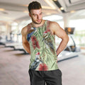 Australia Christmas Men Tank Top Kookaburra Santa on Callistemon - Pastel