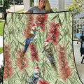 Australia Christmas Quilt Kookaburra Santa on Callistemon - Pastel