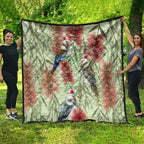 Australia Christmas Quilt Kookaburra Santa on Callistemon - Pastel