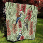 Australia Christmas Quilt Kookaburra Santa on Callistemon - Pastel