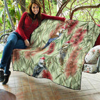 Australia Christmas Quilt Kookaburra Santa on Callistemon - Pastel