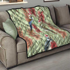 Australia Christmas Quilt Kookaburra Santa on Callistemon - Pastel