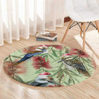 Australia Christmas Round Carpet Kookaburra Santa on Callistemon - Pastel
