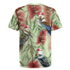 Australia Christmas Rugby Jersey Kookaburra Santa on Callistemon - Pastel