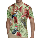 Australia Christmas Rugby Jersey Kookaburra Santa on Callistemon - Pastel