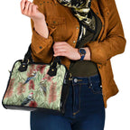 Australia Christmas Shoulder Handbag Kookaburra Santa on Callistemon - Pastel