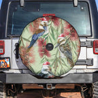 Australia Christmas Spare Tire Cover Kookaburra Santa on Callistemon - Pastel