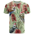 Australia Christmas T Shirt Kookaburra Santa on Callistemon - Pastel