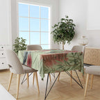 Australia Christmas Tablecloth Kookaburra Santa on Callistemon - Pastel