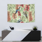 Australia Christmas Tapestry Kookaburra Santa on Callistemon - Pastel