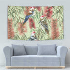 Australia Christmas Tapestry Kookaburra Santa on Callistemon - Pastel
