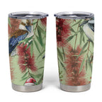 Australia Christmas Tumbler Cup Kookaburra Santa on Callistemon - Pastel