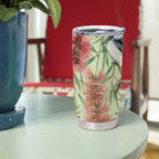 Australia Christmas Tumbler Cup Kookaburra Santa on Callistemon - Pastel
