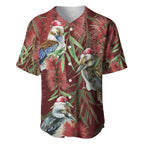 Australia Christmas Baseball Jersey Kookaburra Santa on Red Bottlebrush