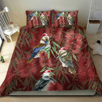Australia Christmas Bedding Set Kookaburra Santa on Red Bottlebrush