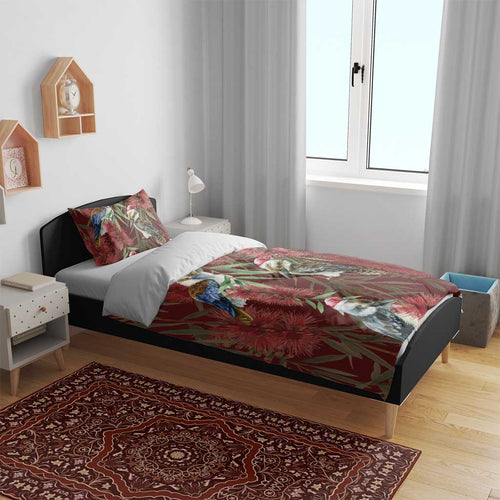 Australia Christmas Bedding Set Kookaburra Santa on Red Bottlebrush