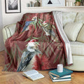 Australia Christmas Blanket Kookaburra Santa on Red Bottlebrush