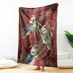 Australia Christmas Blanket Kookaburra Santa on Red Bottlebrush