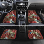 Australia Christmas Car Mats Kookaburra Santa on Red Bottlebrush
