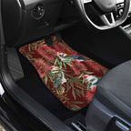 Australia Christmas Car Mats Kookaburra Santa on Red Bottlebrush