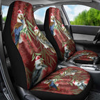 Australia Christmas Car Seat Cover Kookaburra Santa on Red Bottlebrush