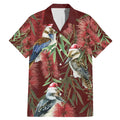 Australia Christmas Family Matching Mermaid Dress and Hawaiian Shirt Kookaburra Santa on Red Bottlebrush