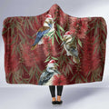 Australia Christmas Hooded Blanket Kookaburra Santa on Red Bottlebrush