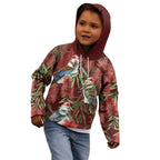 Australia Christmas Kid Hoodie Kookaburra Santa on Red Bottlebrush