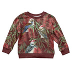 Australia Christmas Kid Ugly Christmas Sweater Kookaburra Santa on Red Bottlebrush