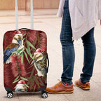 Australia Christmas Luggage Cover Kookaburra Santa on Red Bottlebrush