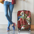 Australia Christmas Luggage Cover Kookaburra Santa on Red Bottlebrush