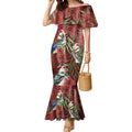 Australia Christmas Mermaid Dress Kookaburra Santa on Red Bottlebrush