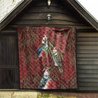 Australia Christmas Quilt Kookaburra Santa on Red Bottlebrush