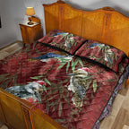 Australia Christmas Quilt Bed Set Kookaburra Santa on Red Bottlebrush
