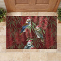 Australia Christmas Rubber Doormat Kookaburra Santa on Red Bottlebrush