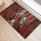 Australia Christmas Rubber Doormat Kookaburra Santa on Red Bottlebrush