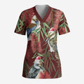 Australia Christmas Scrub Top Kookaburra Santa on Red Bottlebrush - Aussie Hoodie