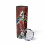 Australia Christmas Skinny Tumbler Kookaburra Santa on Red Bottlebrush